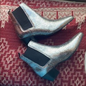 Maje silver Glitter Ankle Booties SZ37